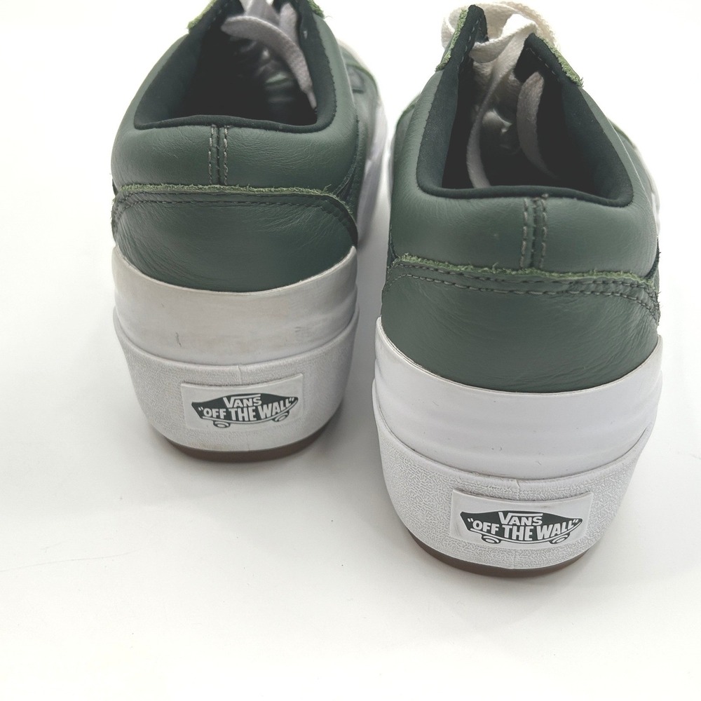 Vans Old Skool Stacked Forest Green Leather Platform Sneakers Mens 6.5 Womens 8 - Picture 6 of 9